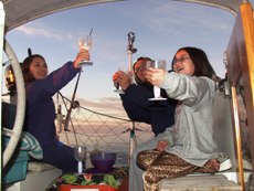 celebrating 1400's aboard encanto underway to bahia totugas, mexico